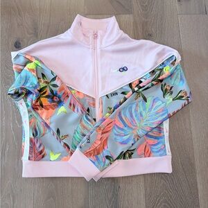 Nike Floral Zip-Up Jacket Light - Size Small